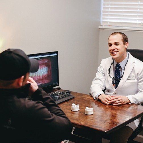 Dentist discussing veneers in Idaho Falls with a patient